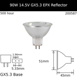 Reflector: EPX 90W 14.5V GX5.3 - Osram Code 64619