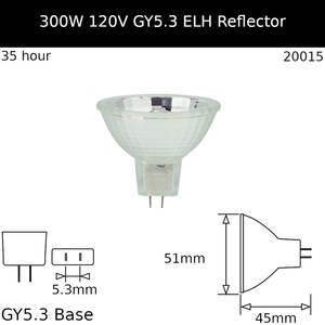 ELH 300W 120V GY5.3 - Osram Code 93518