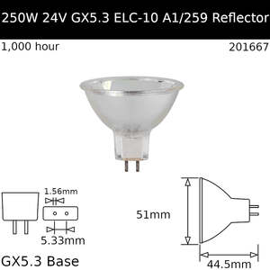 Reflector: ELC-10 24V 250W GX5.3 - Osram 64659