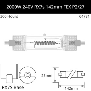 FEX 230V 2000W R7S P2/27 142mm - Osram Code 64781