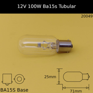 Ba15s Tubular: BXT 12V 100W BA15S A1/186 Tubular