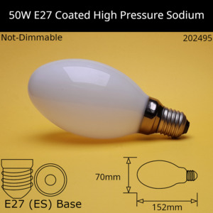 50W ES Elliptical High Pressure Sodium (HPS / SON) - External Ignitor