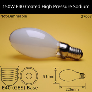 High Pressure Sodium Elliptical: 150W GES Elliptical High Pressure Sodium (HPS / SON) - External Ignitor