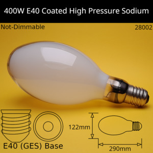 High Pressure Sodium Elliptical: 400W GES Elliptical High Pressure Sodium (HPS / SON) - External Ignitor