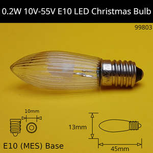 10V-55V 0.2W E10 LED Christmas Light Bulb