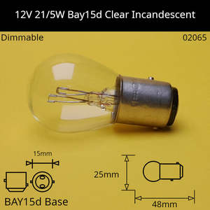 Miniature Bulbs: 12V 21/5W BAY15d Automotive / Miniature Incandescent Bulb