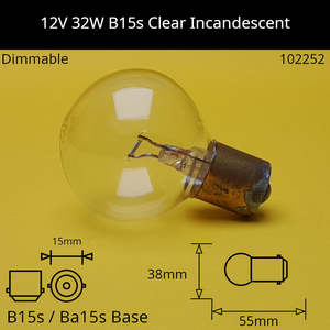 Miniature Bulbs: 12V 32W B15s / Ba15s (SCC) Automotive / Miniature Incandescent Bulb