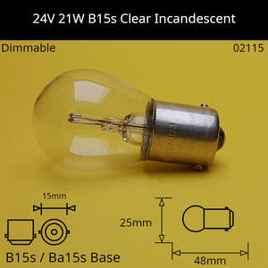 Miniature Bulbs: 24V 21W B15s / Ba15s (SCC) Automotive / Miniature Incandescent Bulb