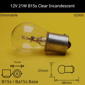 12V B15s / Ba15s (SCC) Automotive / Miniature Incandescent Bulb