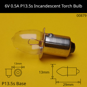 6V 3W/0.5A  P13.5S Incandescent Torch Bulb