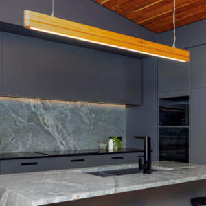 Linear Pendants: Strata Timber Linear Pendant The Lighting Centre NZ