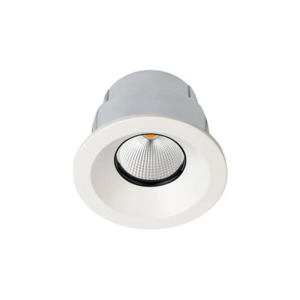 Fire Rated LED Downlights: Zela Deep Fixed Clear Lens Fire-Rated Downlight The Lighting Centre NZ