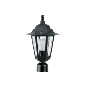 Post and Pole Lanterns: Cromwell Black Hexagon Pole Mount Lantern The Lighting Centre NZ