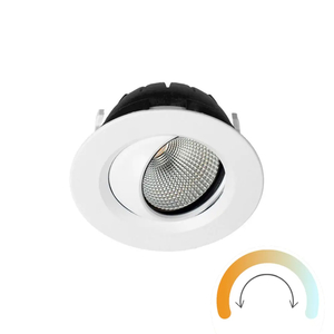 Tunable White LED Downlights: Zela Tilt Ultra Low Glare Lens Tunable LED Downlight - Casambi The Lighting Centre NZ