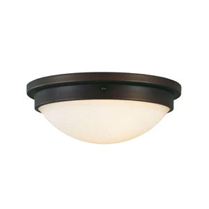 Ceiling Buttons: Boulevard FM228ORB Bronze Ceiling Button with White Glass The Lighting Centre NZ