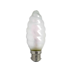 Specialist Lamps: B22 Candle 47mm Twisted Frosted Glass [C47TF] - incl GST : Lighting The Lighting Centre NZ