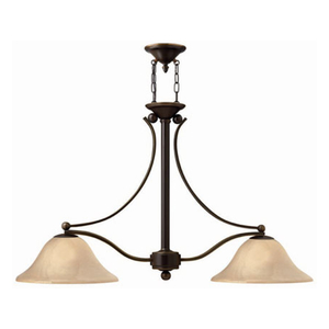 Bolla Bronze 2 Light Linear Pendant with Amber Glass The Lighting Centre NZ