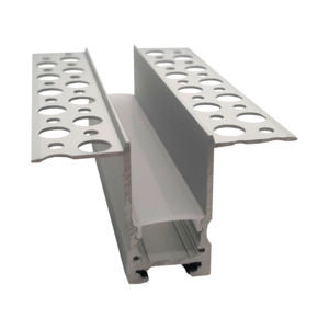 Aluminium Extrusions: RSA-50 Recessed Silver Plaster Deep Extrusion with Opal Diffuser 2 Wing The Lighting Centre NZ