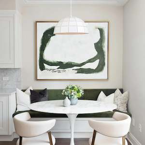 Drum Pendant Light: Armis Glass Pendant Light w/ Tiled Iron (Dome) in Matt White, Champagne Gold or Coffee