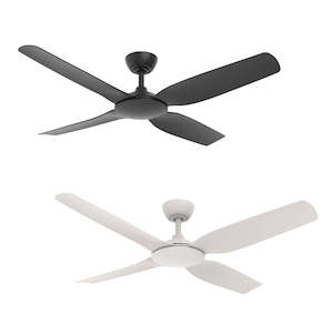 Fan W O Light: 52" Viper DC Ceiling Fan Matt Black, Matt White MVDC134 Martec Lighting