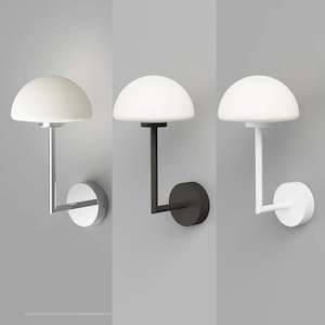 Lightco: Orb Dome Long Arm Indoor Wall Light in Chrome, Dark Bronze or White