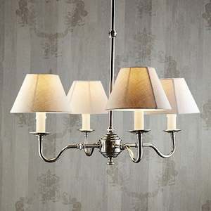 Milton Chandelier E14 Base w/ 4 Arms in Antique Silver and Brass Dark Emac & Law&hellip;