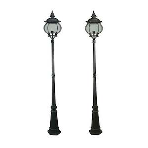 Flinders Large Post Light on Standard Post 1xE27 in Antique Bronze or Antique Bl&hellip;