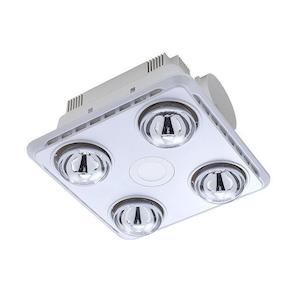 Brook 4 3-in-1 Bathroom Heater with 4x275w Heat Lamp in Silver or White Ventair &hellip;