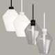 Parlour Lite Geo Pendant Light in Black/White w/ White or Clear Shade