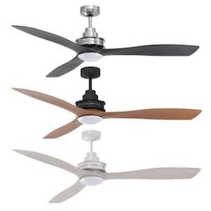 Abs Fans: 56" (1420mm) Clarence AC Ceiling Fan w/ 13w CCT LED Light in Chrome/Bronze/White