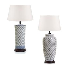 Imperial Table Lamp B22 Blue/White Base available in 2 designs Emac & Lawton Lig&hellip;