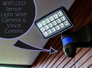 Commercial Lighting: Peri WIFI LED Camera Security Wall Light Square 25W 5700K in White/Grey Atom Lighting - L6295-CAM