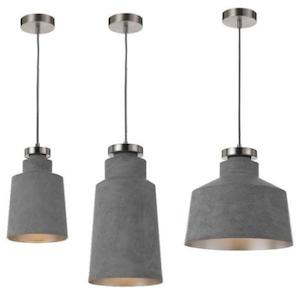 Industrial Lights: Fredi Pendant Light E27 in Grey Telbix Lighting - FREDI PE71-GY, FREDI PE20-GY, FREDI PE30-GY