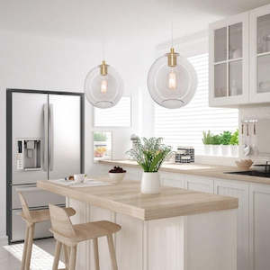 Kitchen Lighting: Milan Pendant Light in Black/Brushed Brass Mercator Lighting - PL-MG1731BLK, PL-MG1731BRS