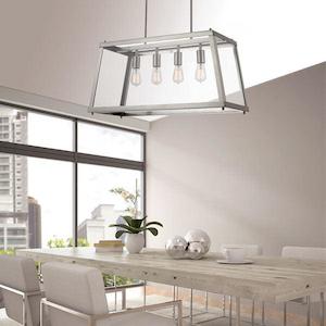 Kitchen Lighting: Gilbert Pendant Light 1Lt/4Lt E27 in Nickel Telbix Ligting - Gilbert PE1-NK, Gilbert PE4-NK
