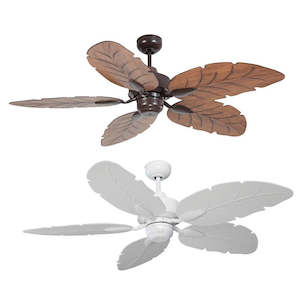 Fan W O Light: COOYA Ceiling Fan 1300mm (52") in Brown or White Mercator Lighting - PL-FC190135