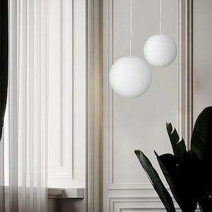 Orb Glass Pendant Light Large in White