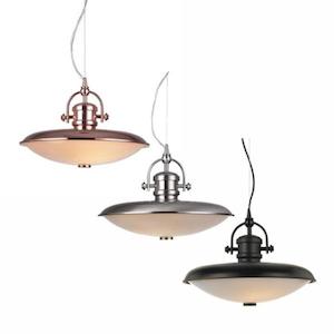 Industrial Pendant Light: CLEARANCE Mainz Pendant 2x25W Max 400mm Telbix MAINZ PE40-CP