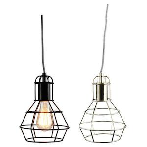 Industrial Pendant Light: Work Pendant E27 Satin Black/Brushed Chrome Oriel Lighting - OL69271BC, OL69271BK