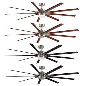 Odyn DC LED Ceiling Fan w/ Light 84" (2130mm) in Brushed Nickel w/ Black or Waln&hellip;