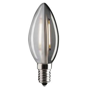 E14 Globes: Retro LED Globes Candle 2.8w in E14/B15 (Frosted) Mercator Lighting - PL-9E14LED12F