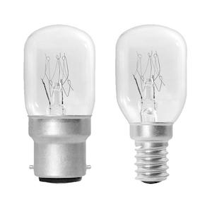 E14 Globes: Pilot Globes in 15W/25W BC/SES 3000K Clear Crompton Lighting - 10180, 10181, 10184