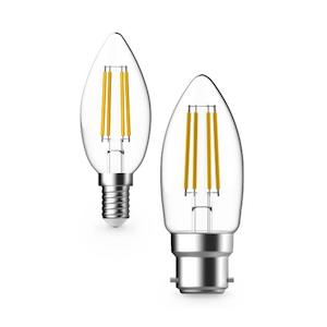 E14 Globes: 4.8W Globes Dimmable Candle Filament B22/E27/B15/E14 Clear Atom Lighting - AT9471