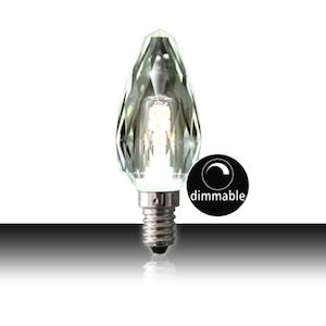 E14 Globes: Crystal Gem LED Dimmable Candle Lamp E14 4W ø35x95mm 300° Lusion Lighting - 20275, 20276