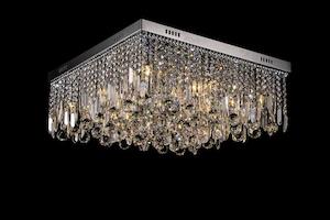 Modern Lights: DISCONTINUED - Square LED K9 Crystal Chrome Chandelier Day White Small OR Large - AC0916, AC0924