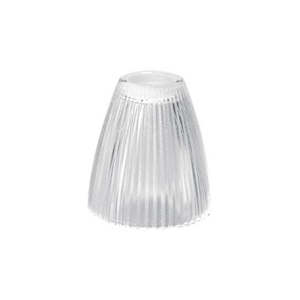 Superlux Lighting: Curved Ribbed Glass Shade in Clear Superlux Lighting - Q573-CL