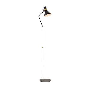 Scandinavian Lights: Roma Floor Lamp in Black w/ Brass Matt Telbix Lighting - ROMA FL-BK/BM