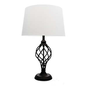 Lamps: Valencia Table Lamp 1xB22 in Matt Black Mercator Lighting - PL-A25011