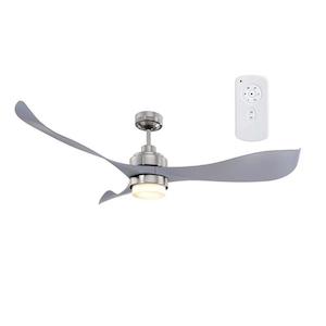 Silver Eagle DC Ceiling Fan w/ LED Light 56" 3 Blades Mercator Lighting - PL-FC368143BC