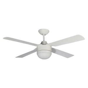 Abs Fans: Rocket 48″ AC Ceiling Fan With E27 Light 4 ABS Blade in White Martec Lighting - MRO1244W